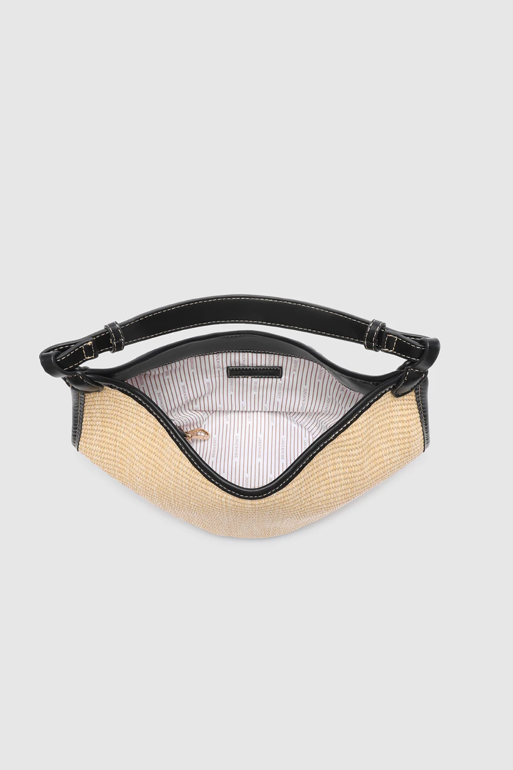 Louenhide Taya Mini Tote Bag - Raffia/ Black