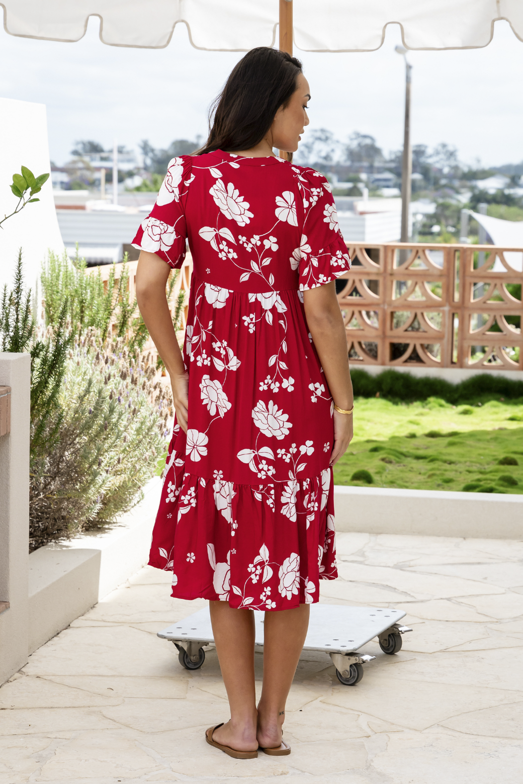 Anastasia Midi Dress Miley Print Red