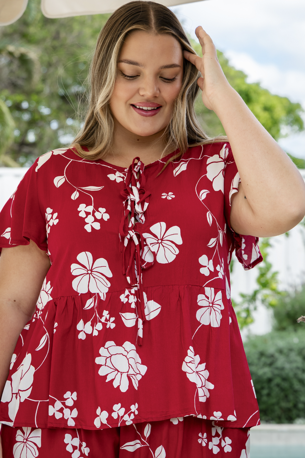 Bonita Top Miley Print Red