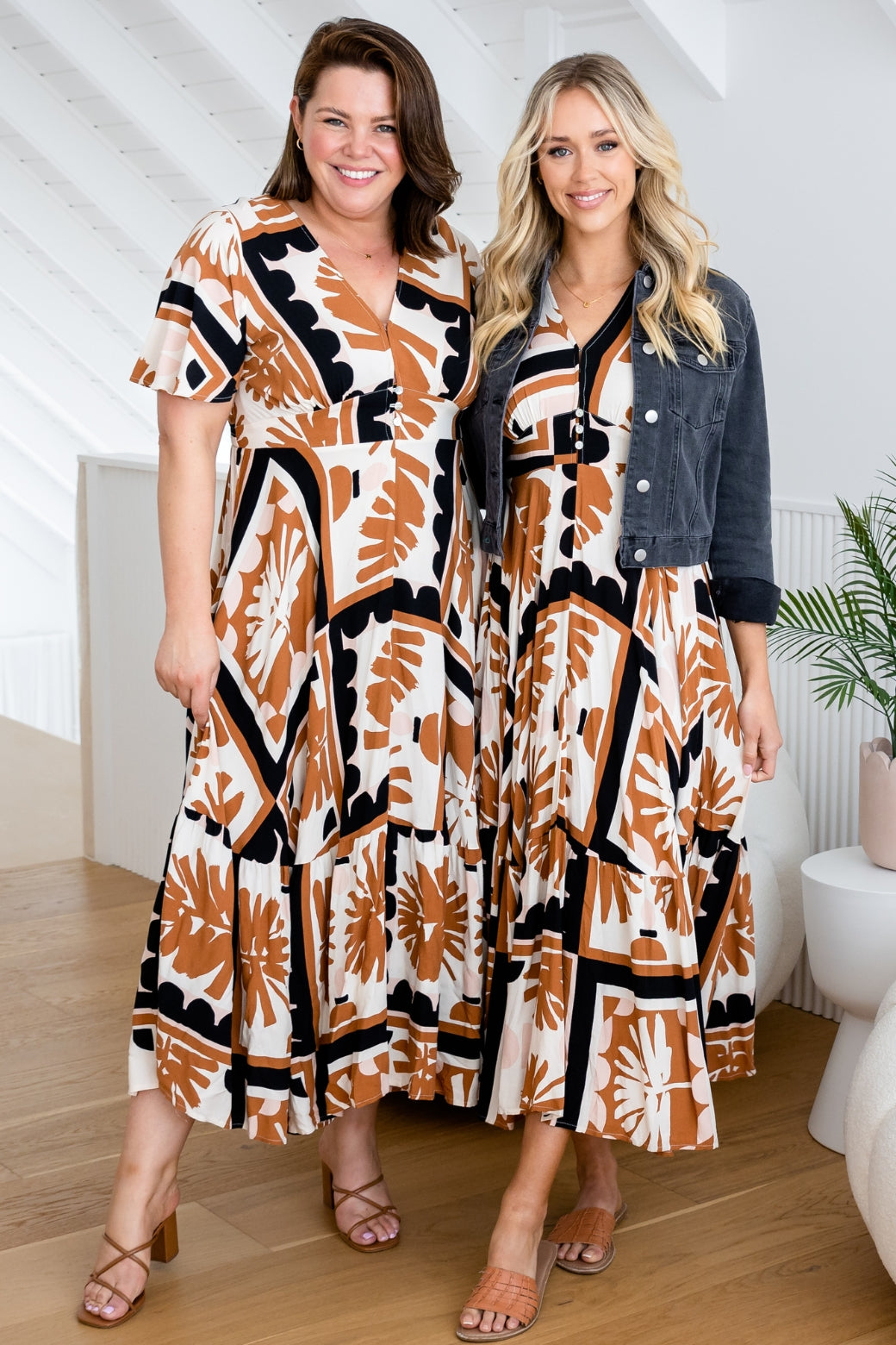 Bethany Maxi Dress Sahara Print Orange Sherbet