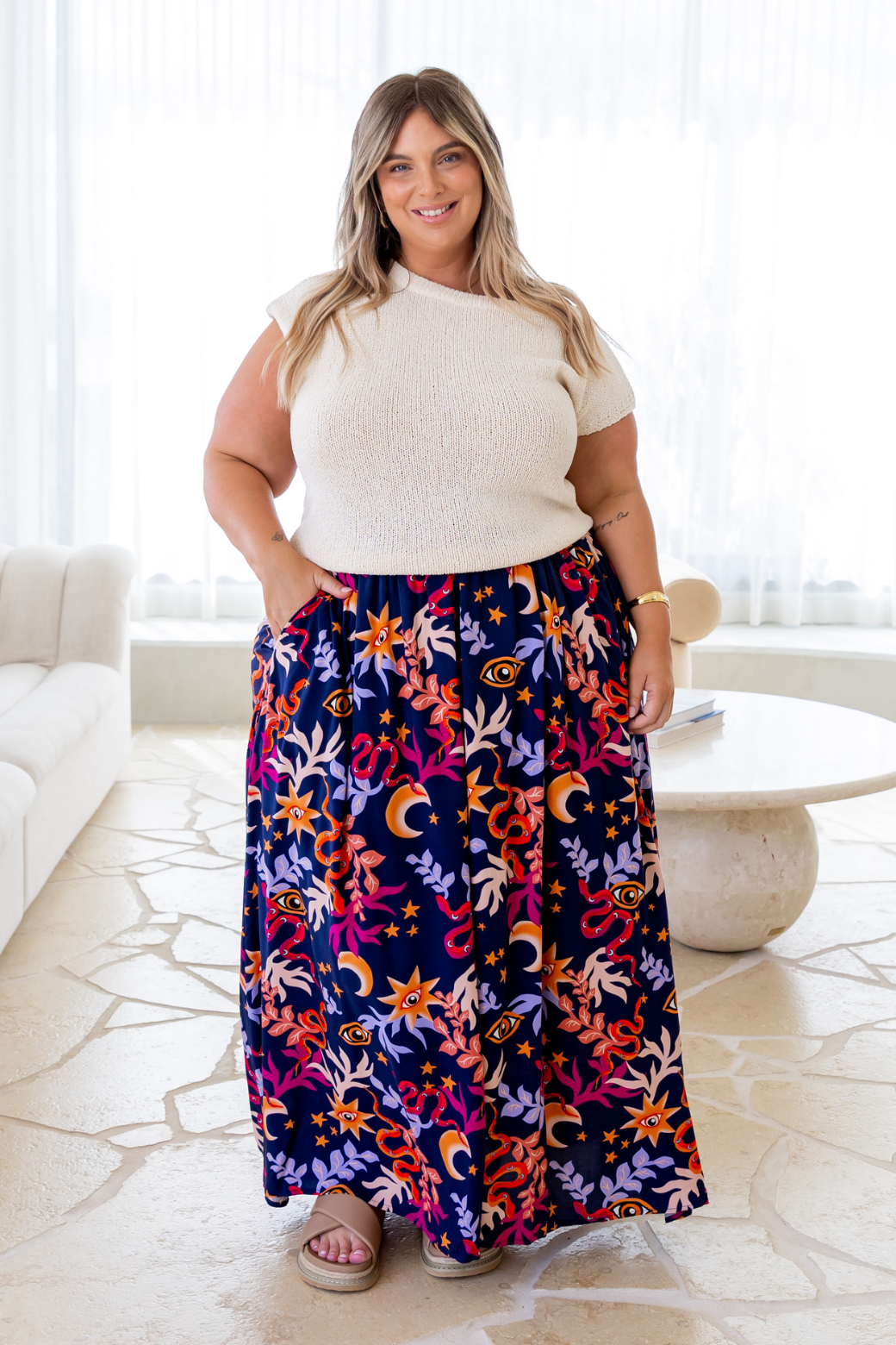 Cleo Maxi Skirt Tarot Navy