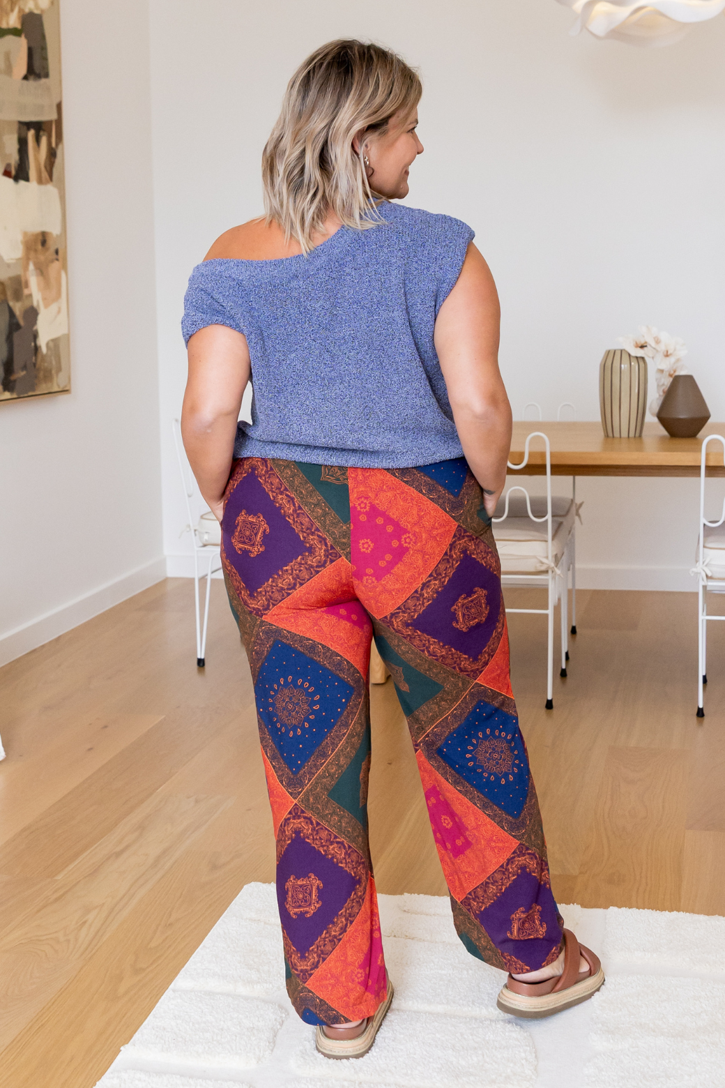 Hampton Off Shoulder Knit Top Navy