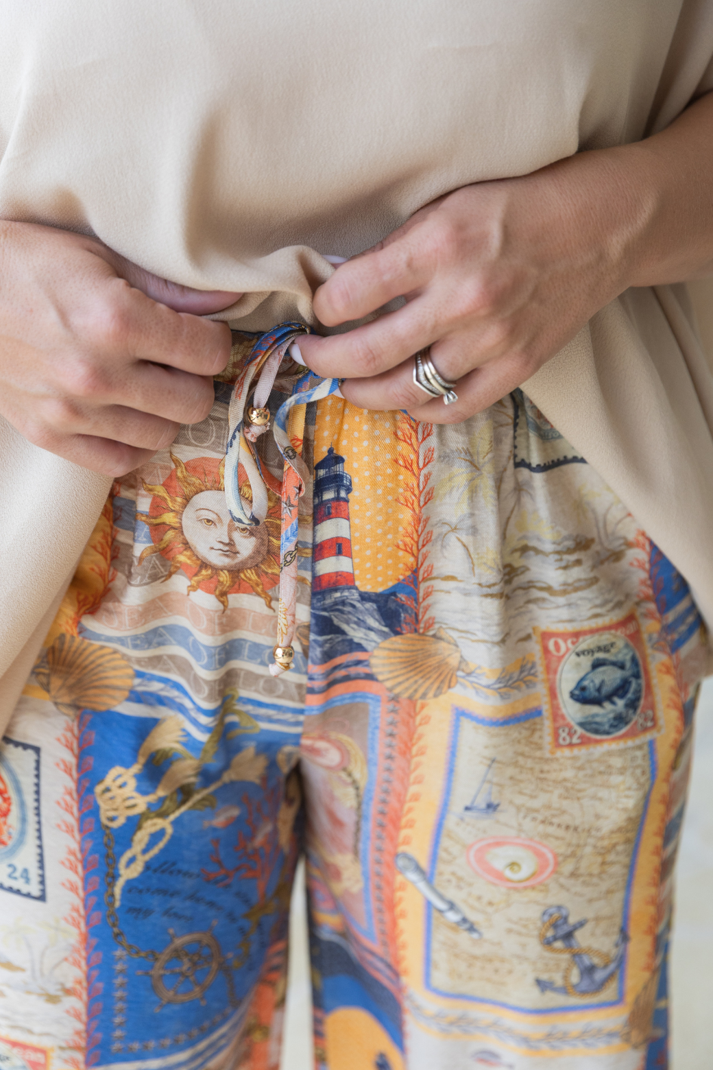 Harriet Wide Leg Pants Sea of Love Print