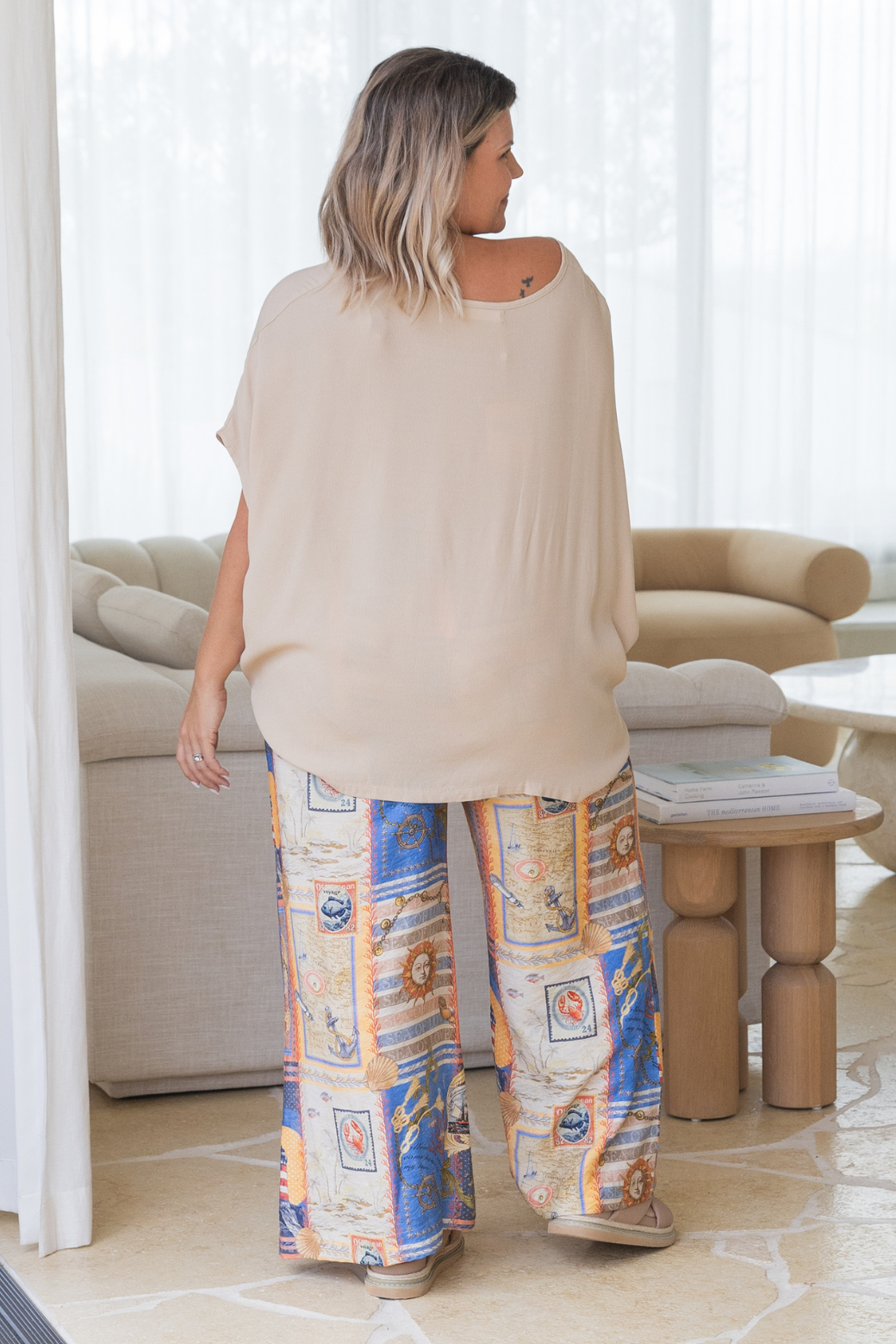 Harriet Wide Leg Pants Sea of Love Print