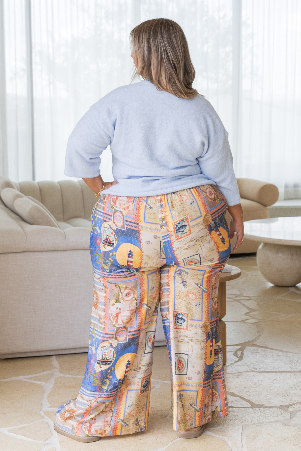 Harriet Wide Leg Pants Sea of Love Print