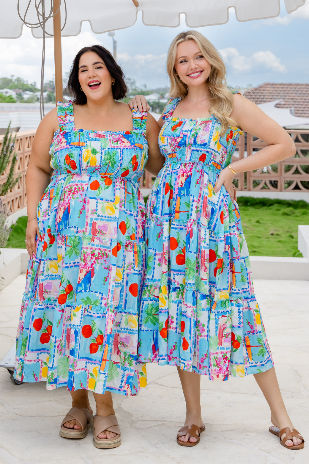 keeley midi dress Keeley Midi Dress Eleni Print – Orange Sherbet Boutique