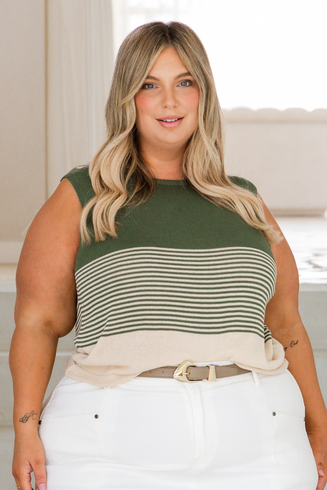Kathryn Knitted Top Khaki