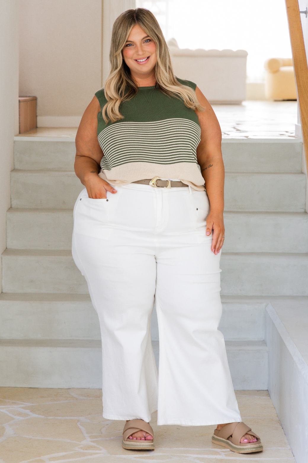 Kathryn Knitted Top Khaki