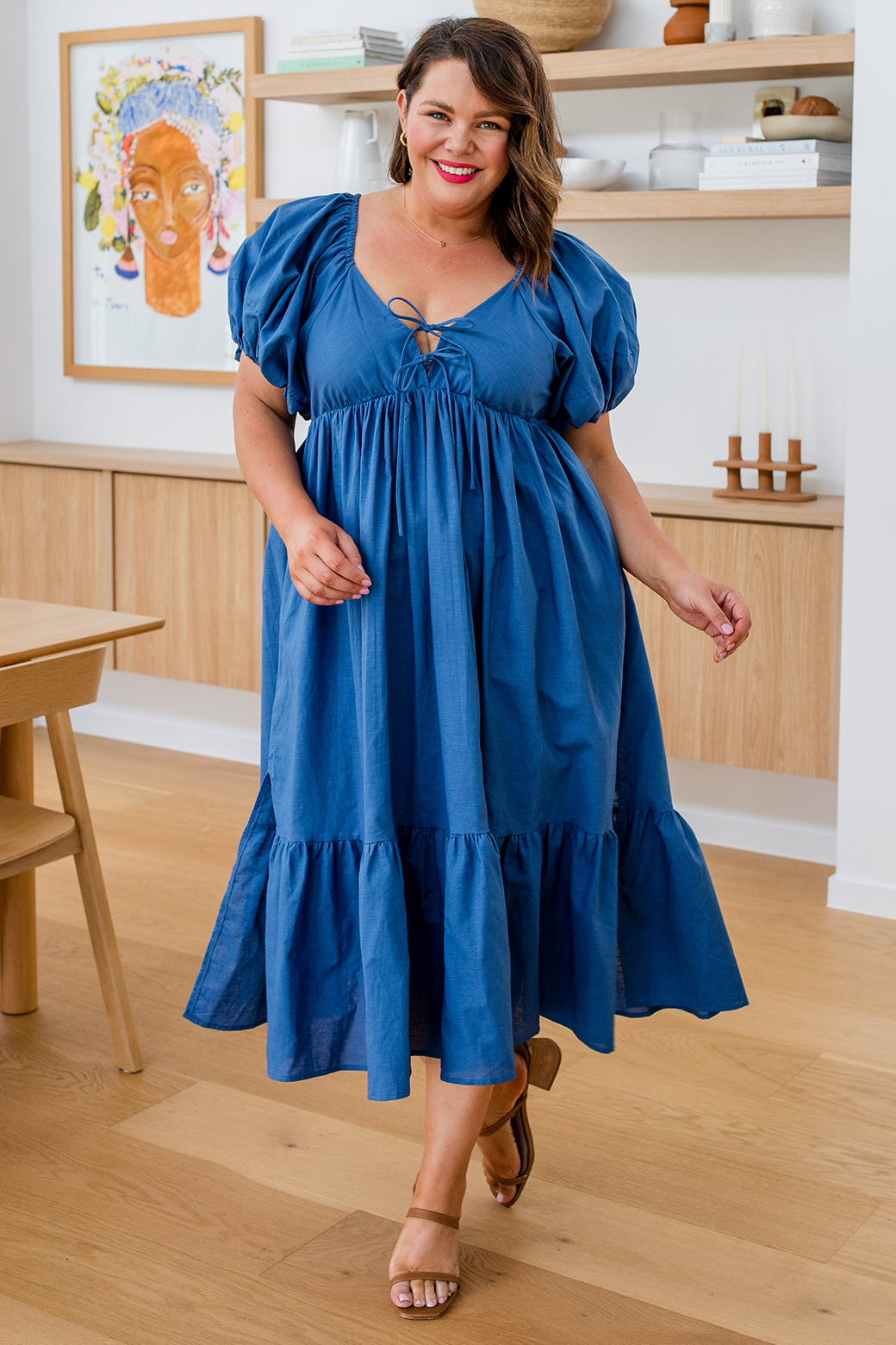 Navy and orange shop dress