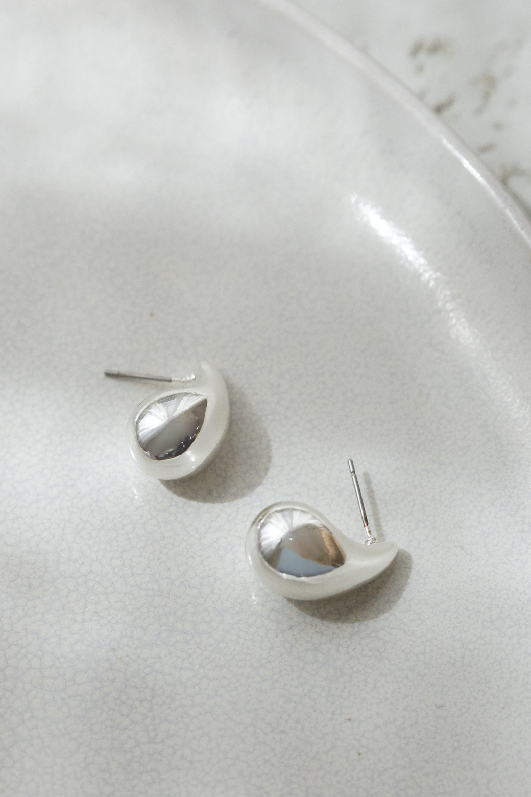 Orange Sherbet Teardrop Stud Earring Silver – Orange Sherbet Boutique