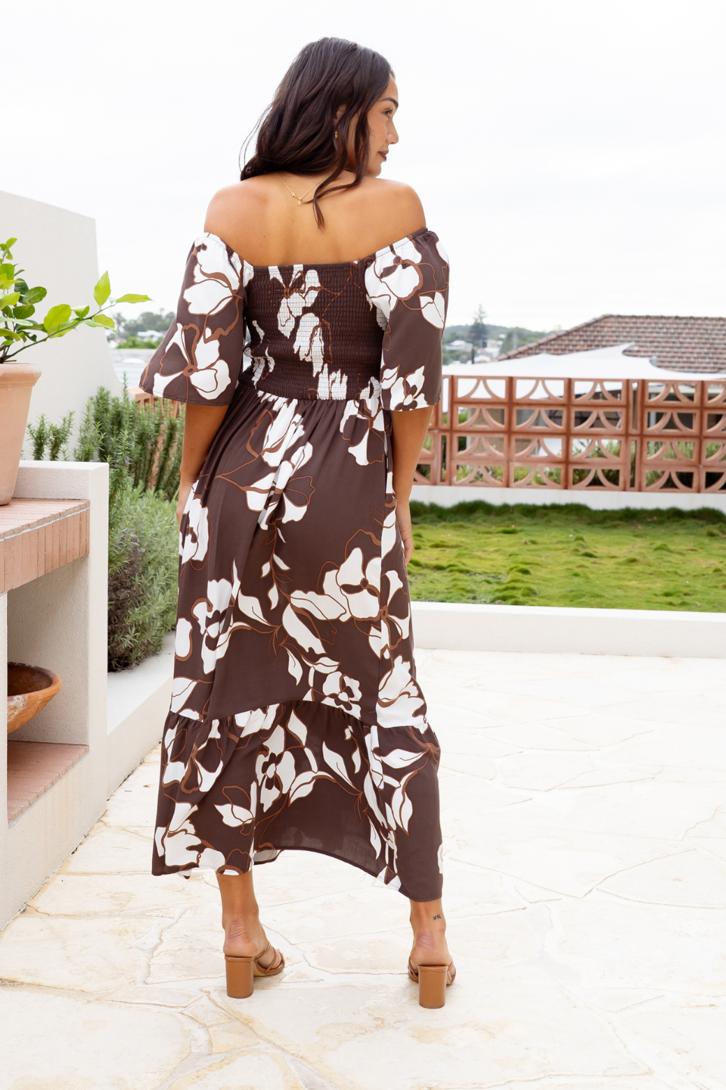Renee Maxi Dress Jasper Floral Print Choc