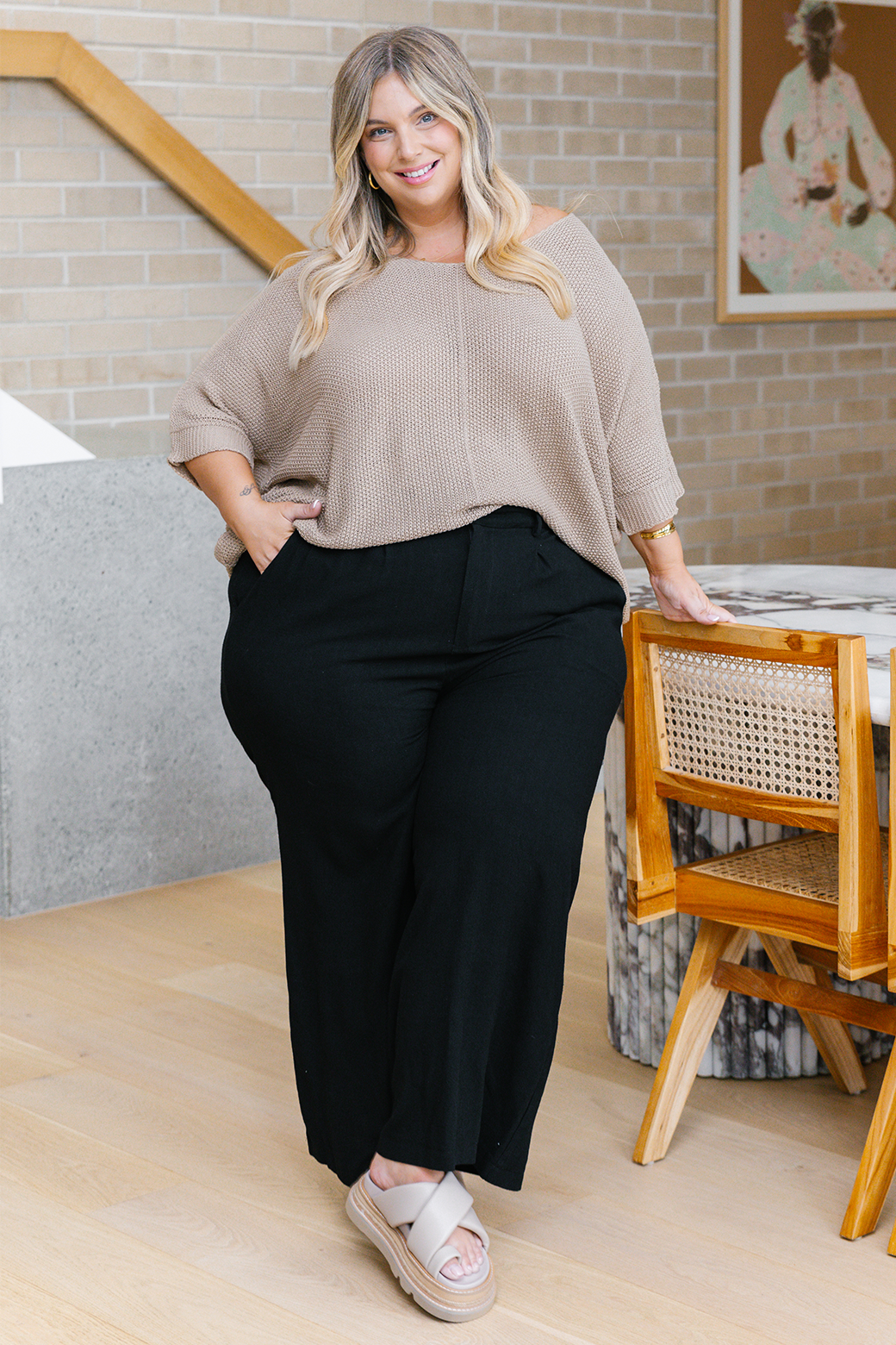 Whitney Linen Tailored Pants Black