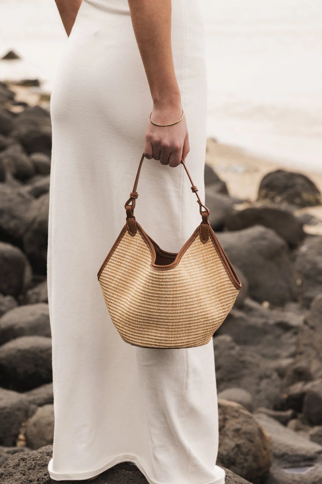 Louenhide Taya Mini Tote Bag - Raffia/ Tan