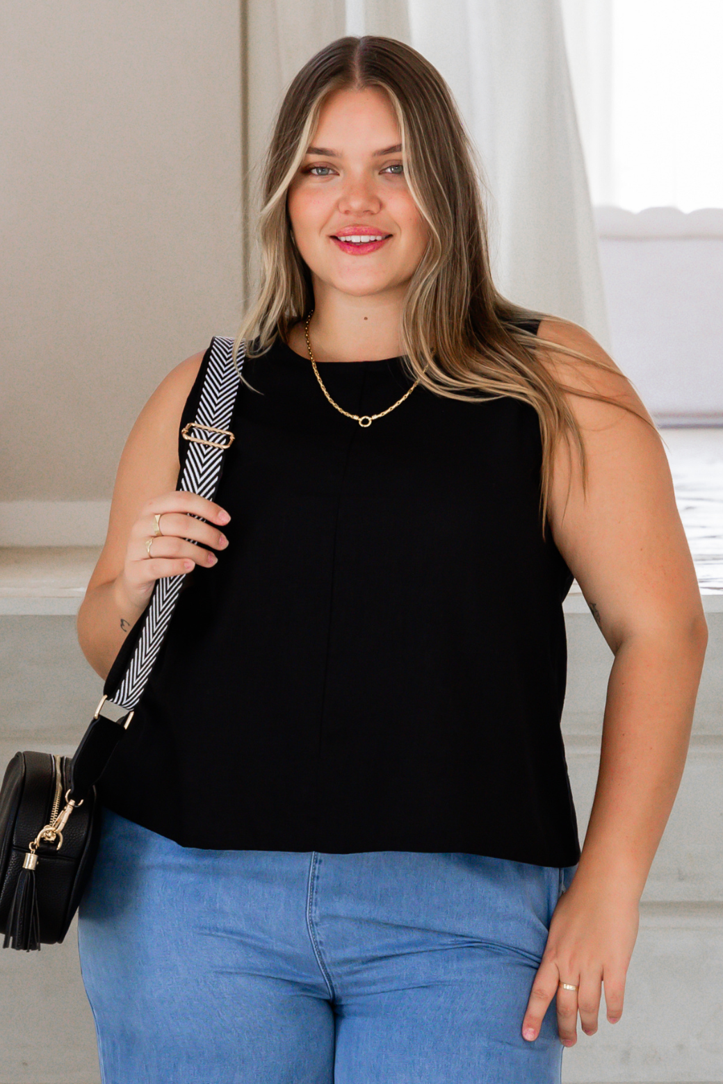 Trudy Shell Top Black