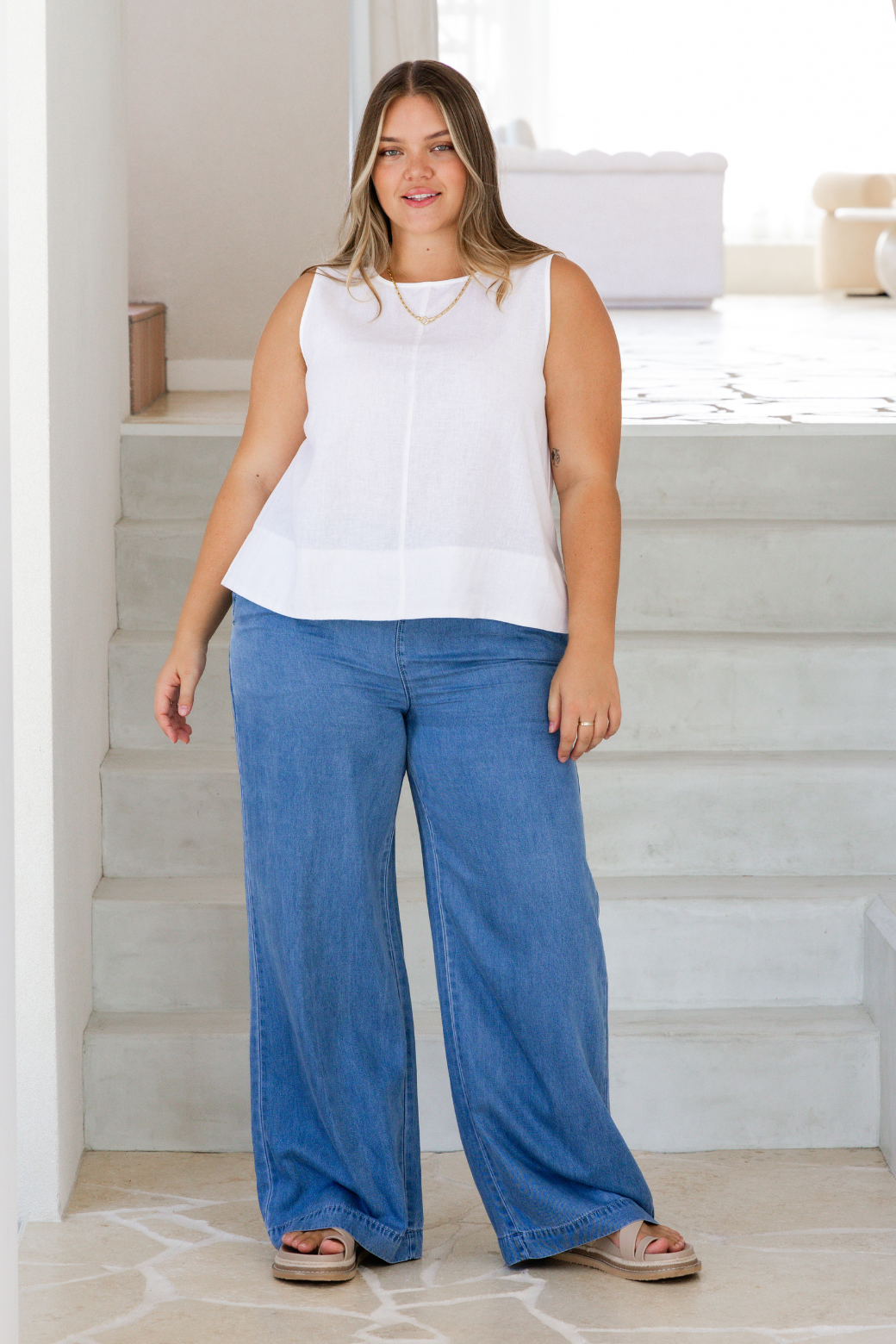 Trudy Shell Top White