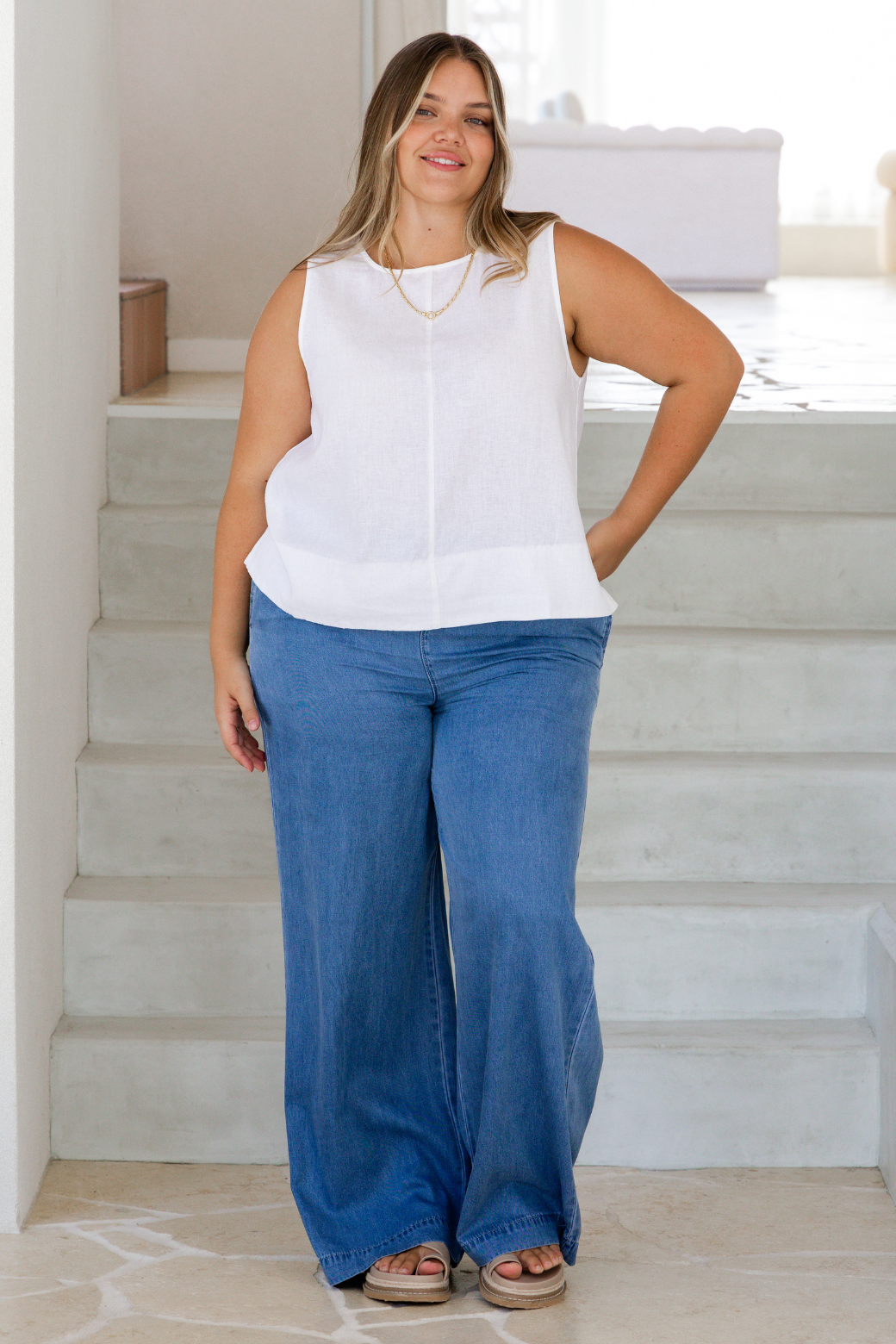 Trudy Shell Top White