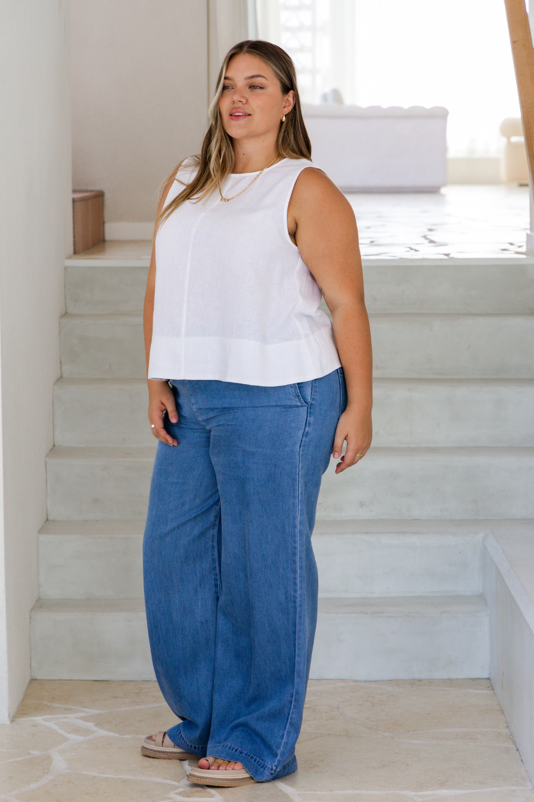 Trudy Shell Top White