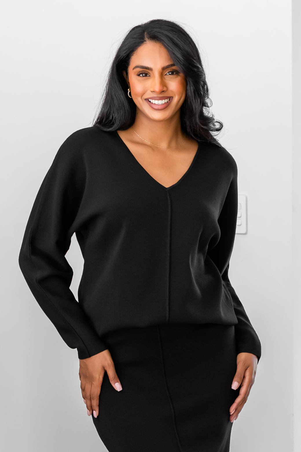 Jones Knitted Jumper Black Orange Sherbet Orange Sherbet Boutique