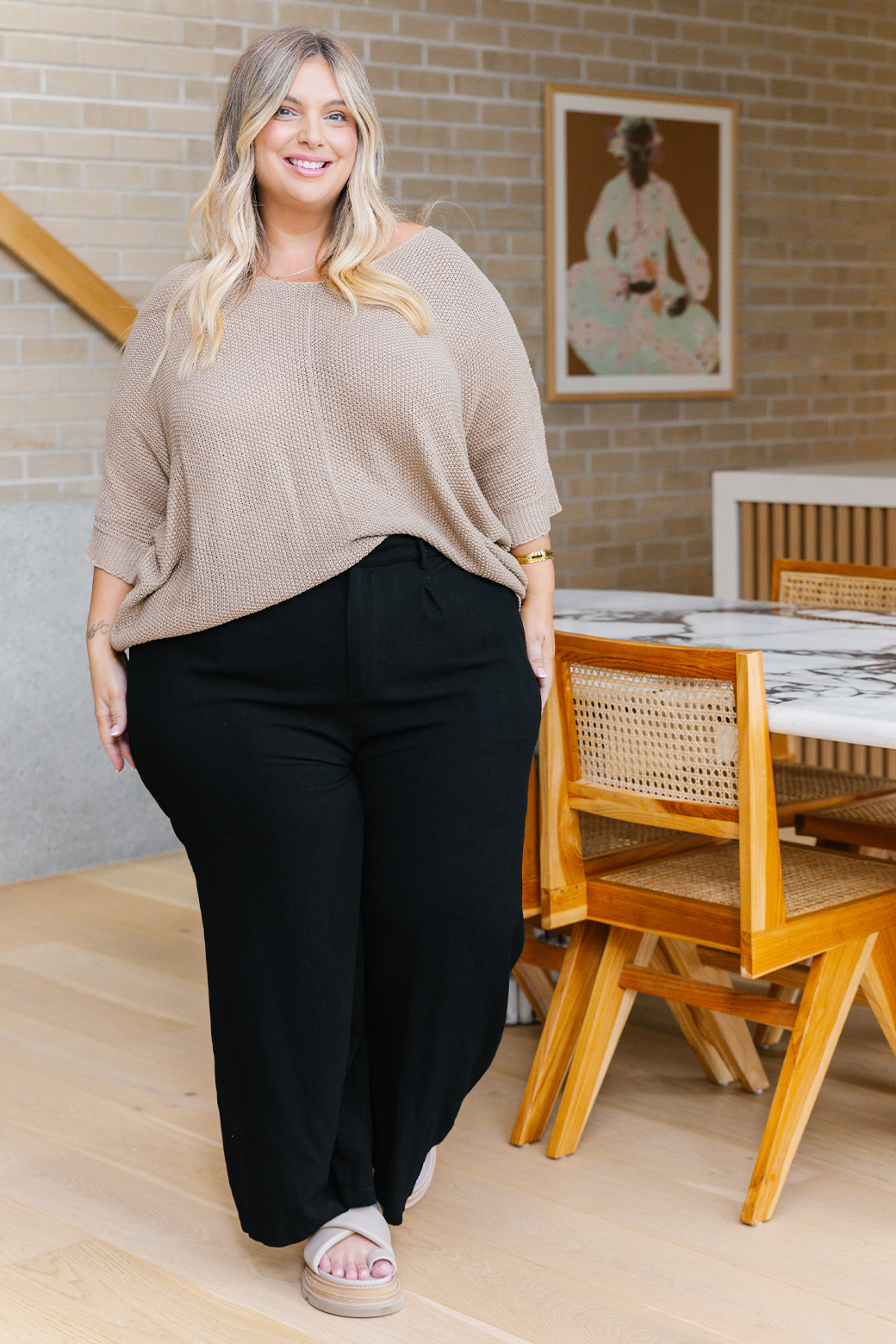 Whitney Linen Tailored Pants Black