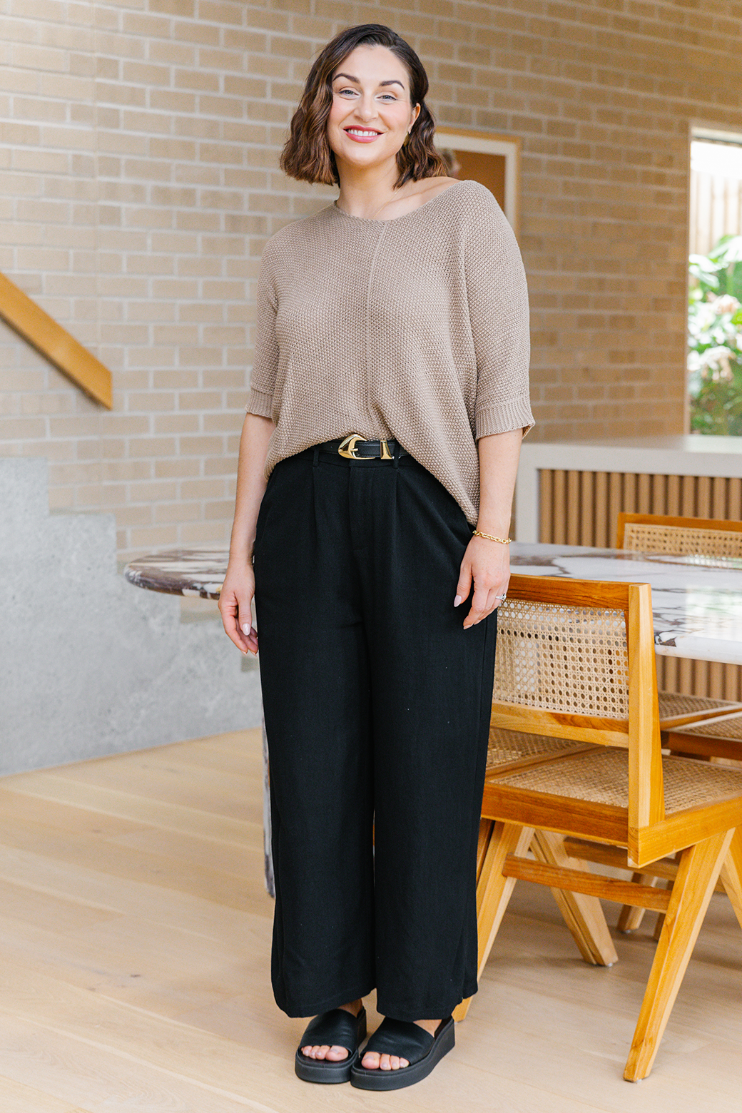 Whitney Linen Tailored Pants Black