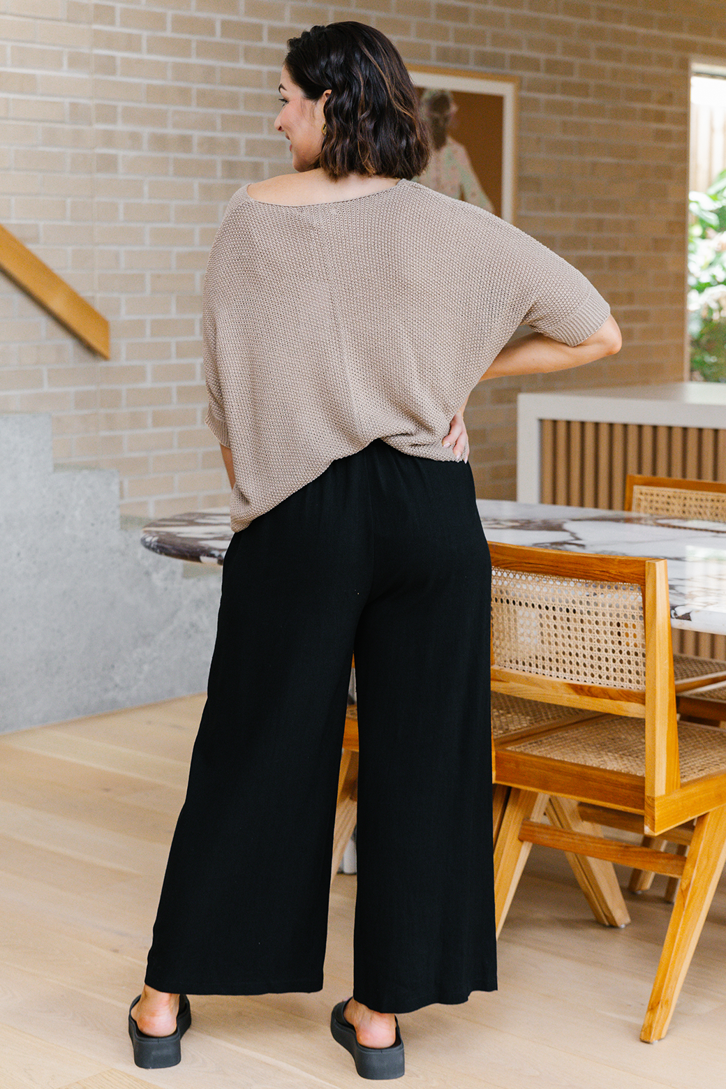 Whitney Linen Tailored Pants Black