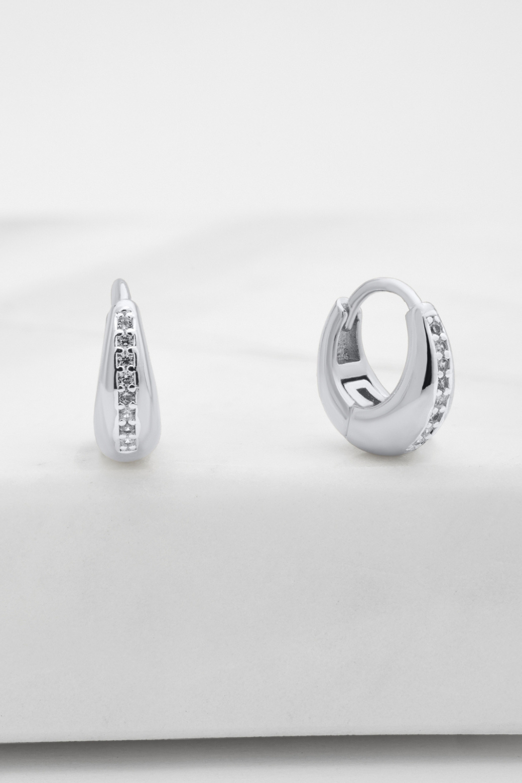 Zafino Hayley Huggie Silver Earrings