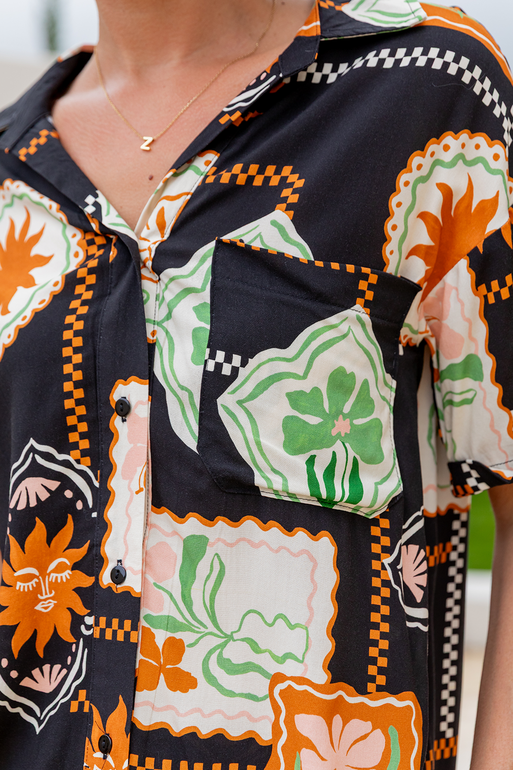 Hayden Shirt The Botanist Print Black