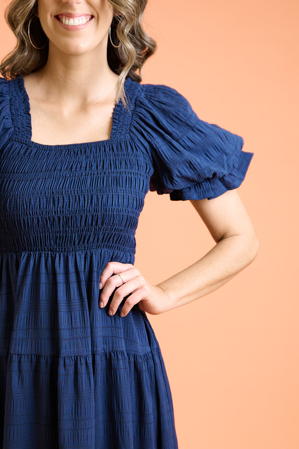 Farrah Midi Dress Navy
