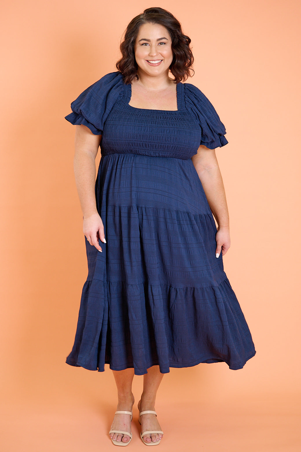 Farrah Midi Dress Navy