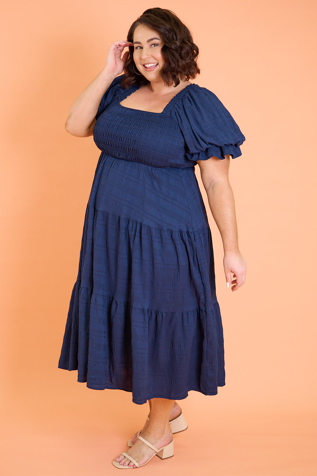Farrah Midi Dress Navy