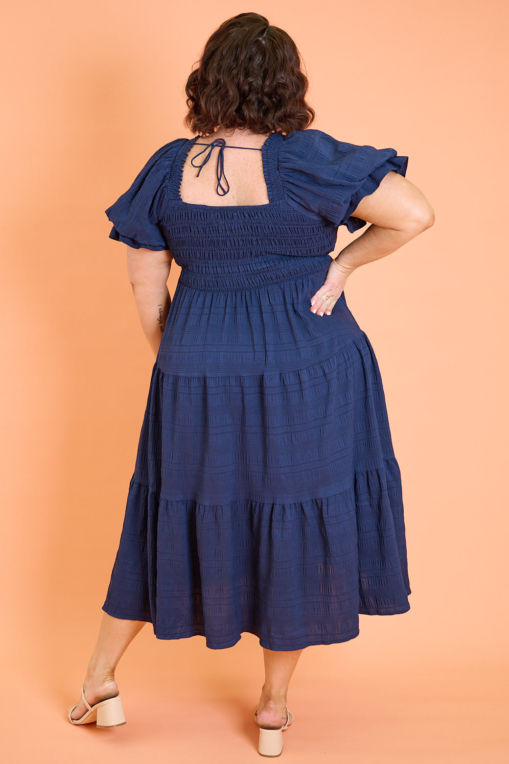 Farrah Midi Dress Navy