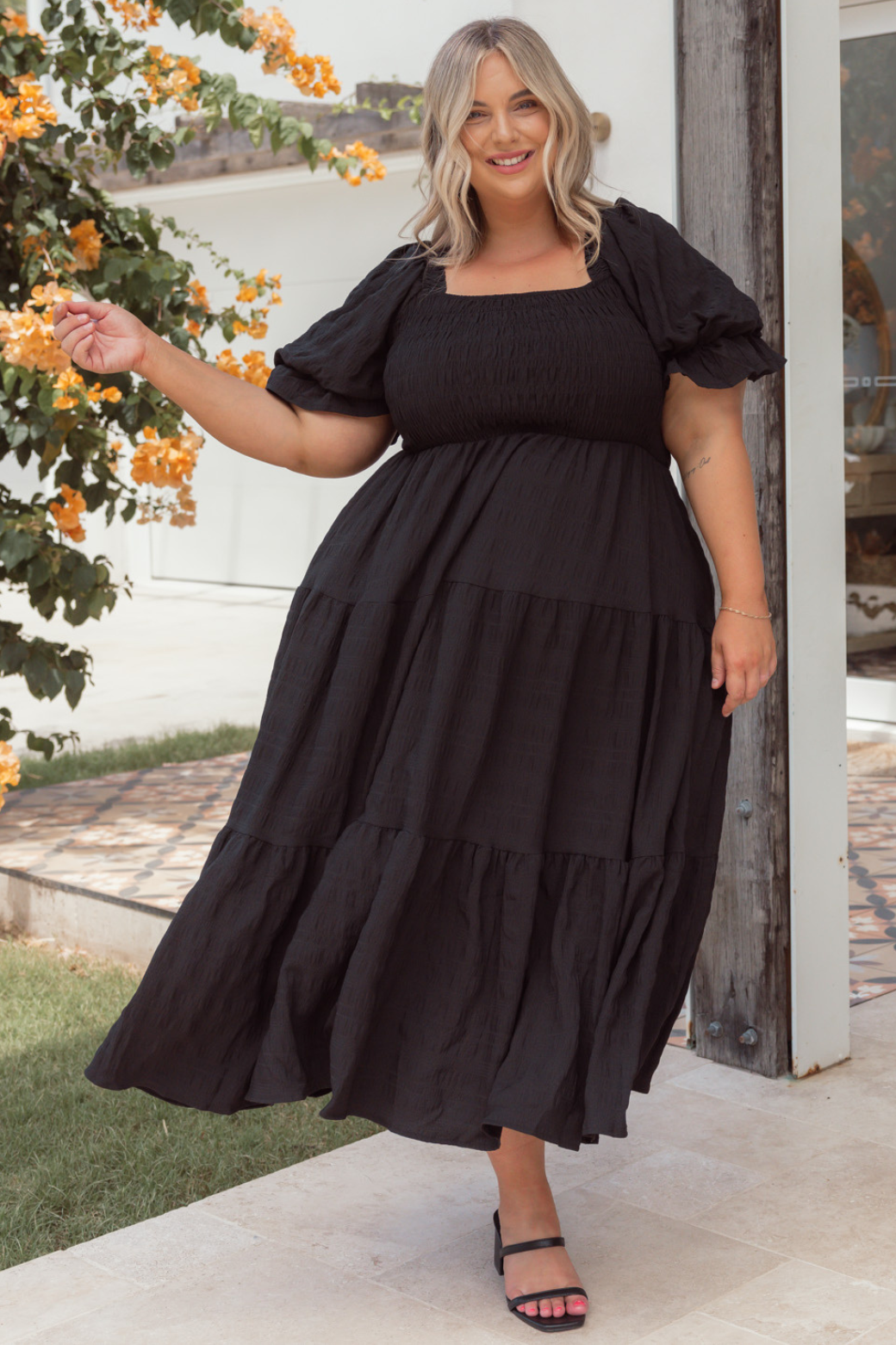 Farrah Midi Dress Black