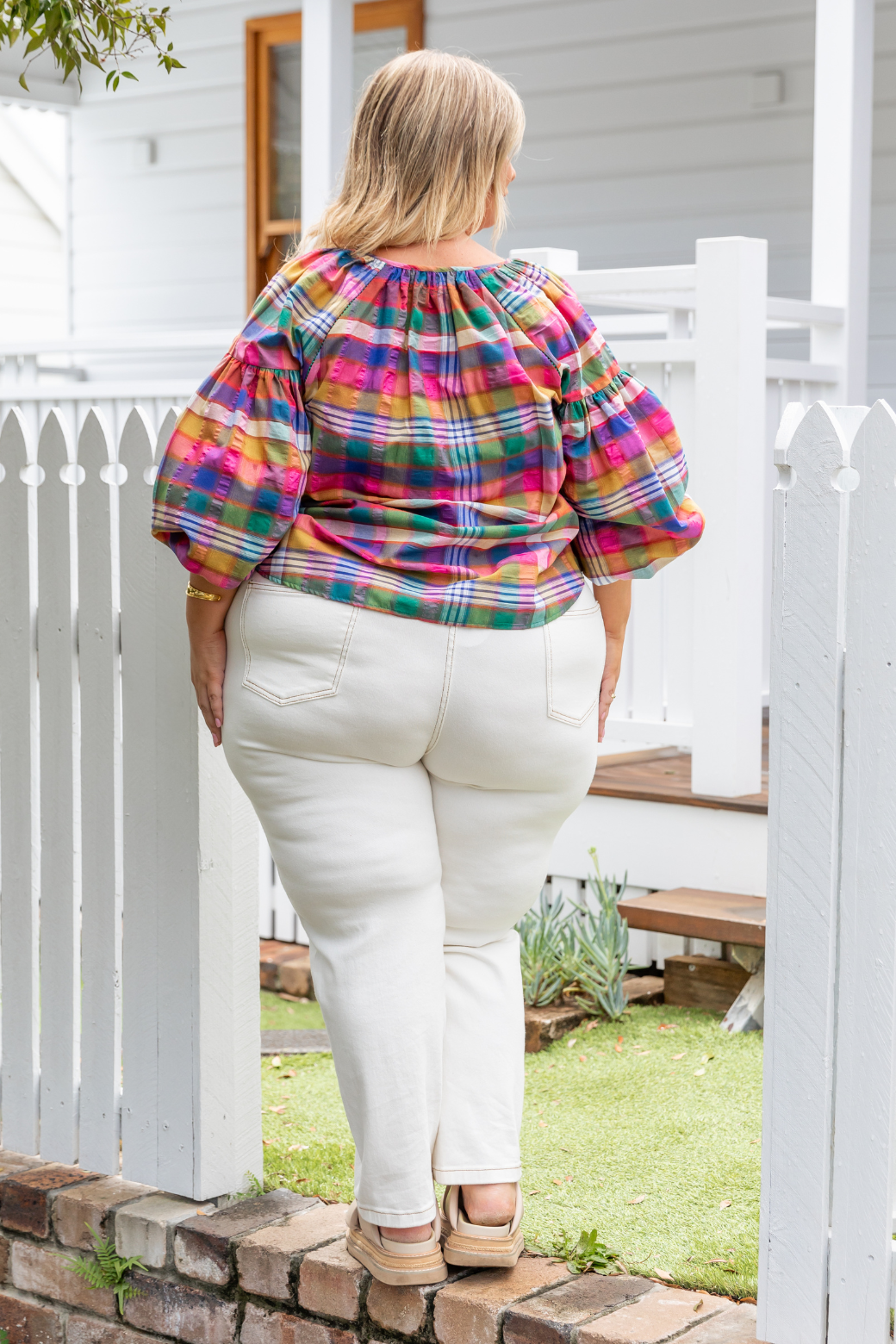 Angela Blouse Colourful Lachlan Check