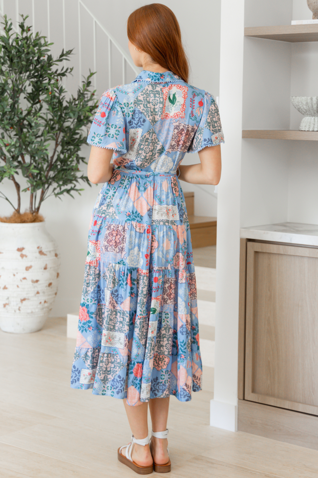 Mindy Midi Dress Antoinette Print Blue