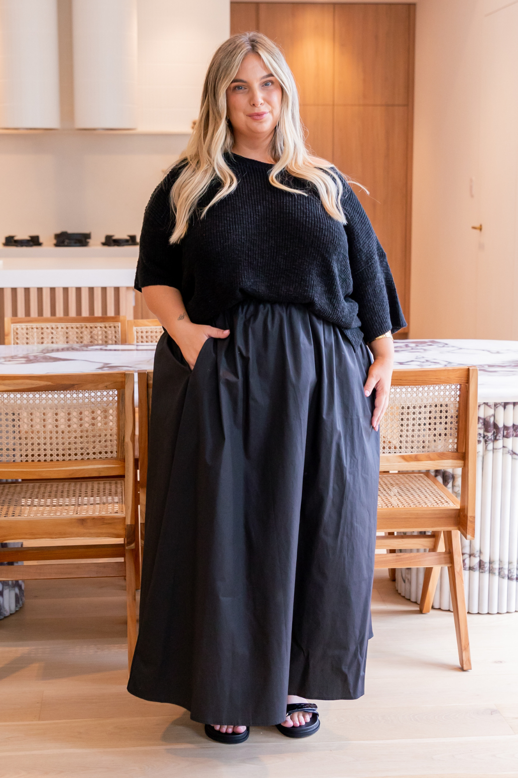 Claudette Cotton Maxi Skirt Black