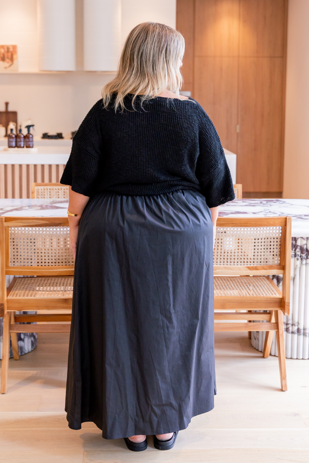 Claudette Cotton Maxi Skirt Black