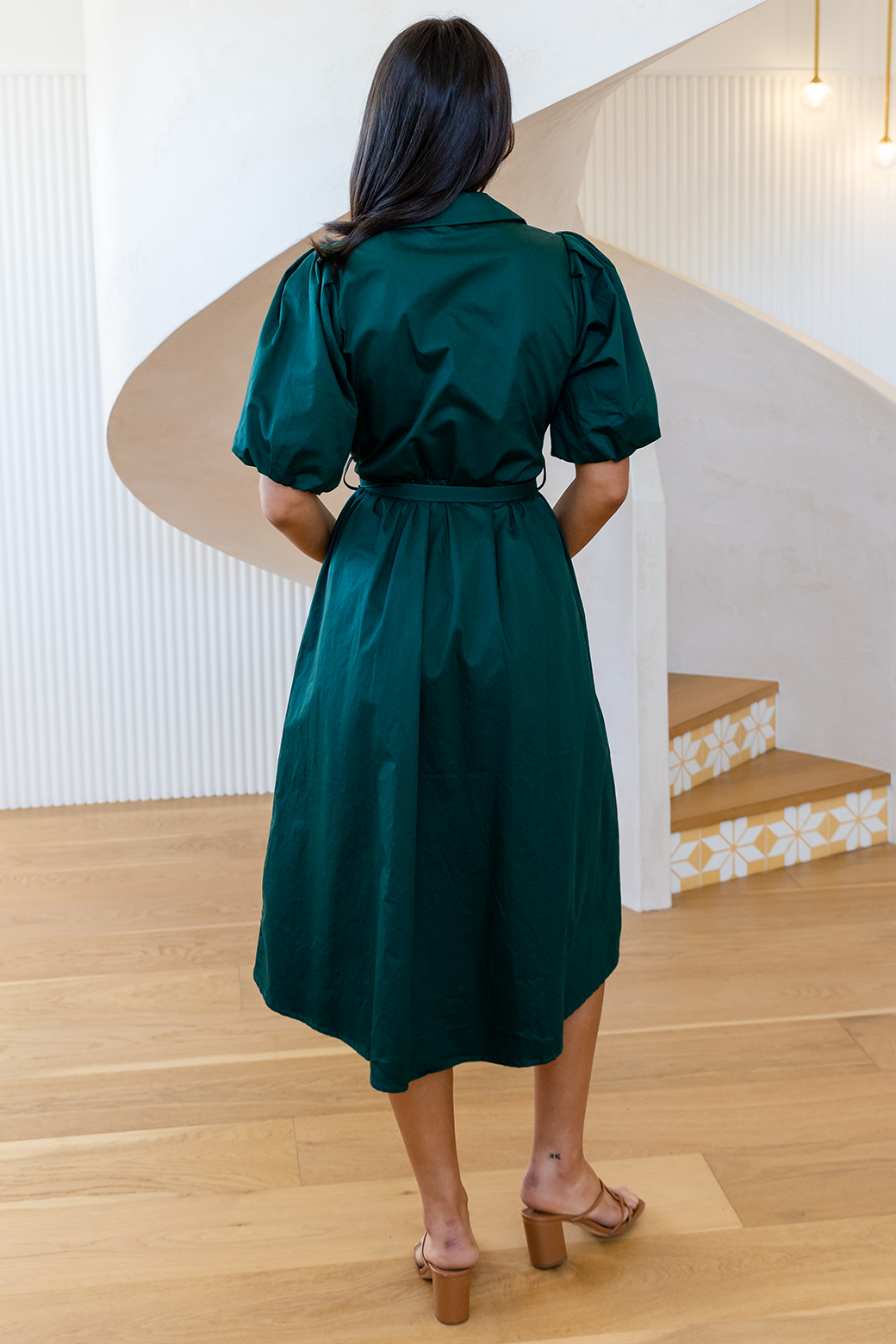 Shannon Midi Dress Dark Emerald
