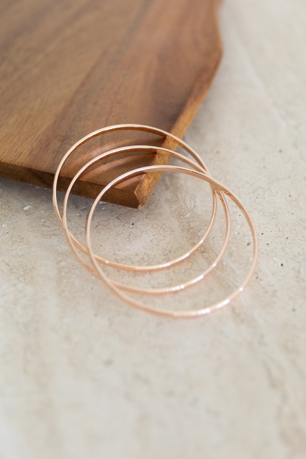 Orange Sherbet Set of 3 Bangles Rose Gold