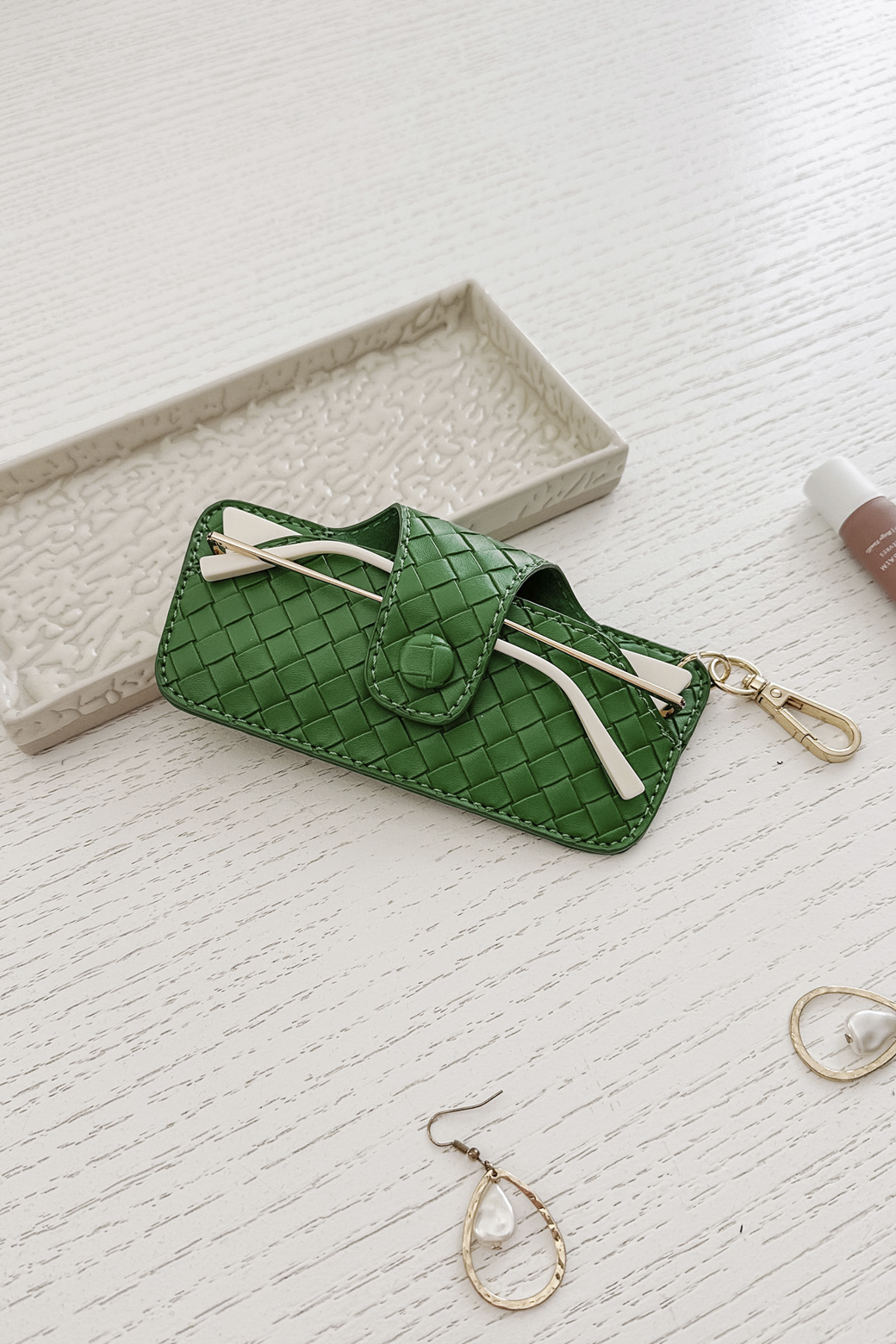 Louenhide Skittle Sunglass Case Woven Green