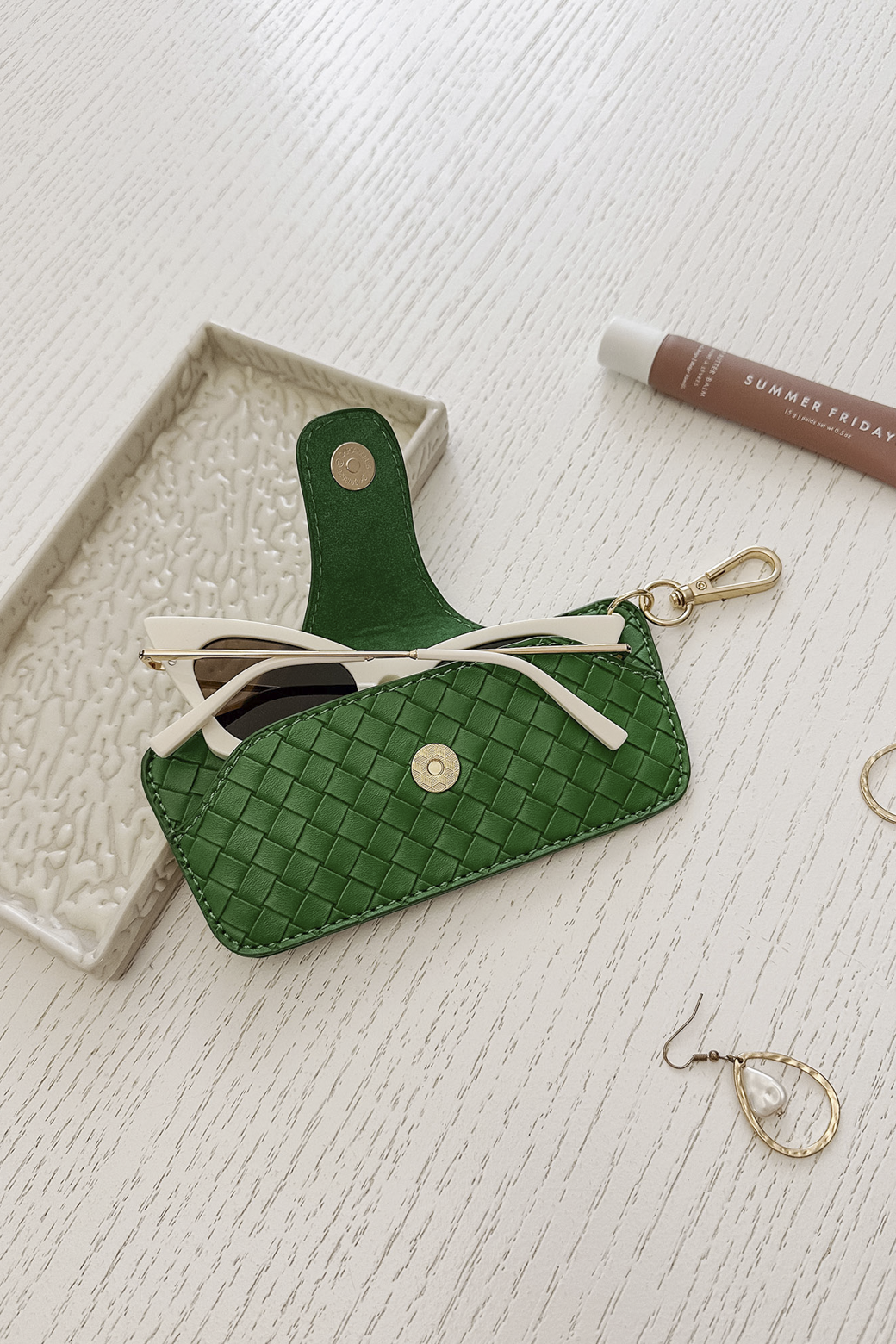 Louenhide Skittle Sunglass Case Woven Green