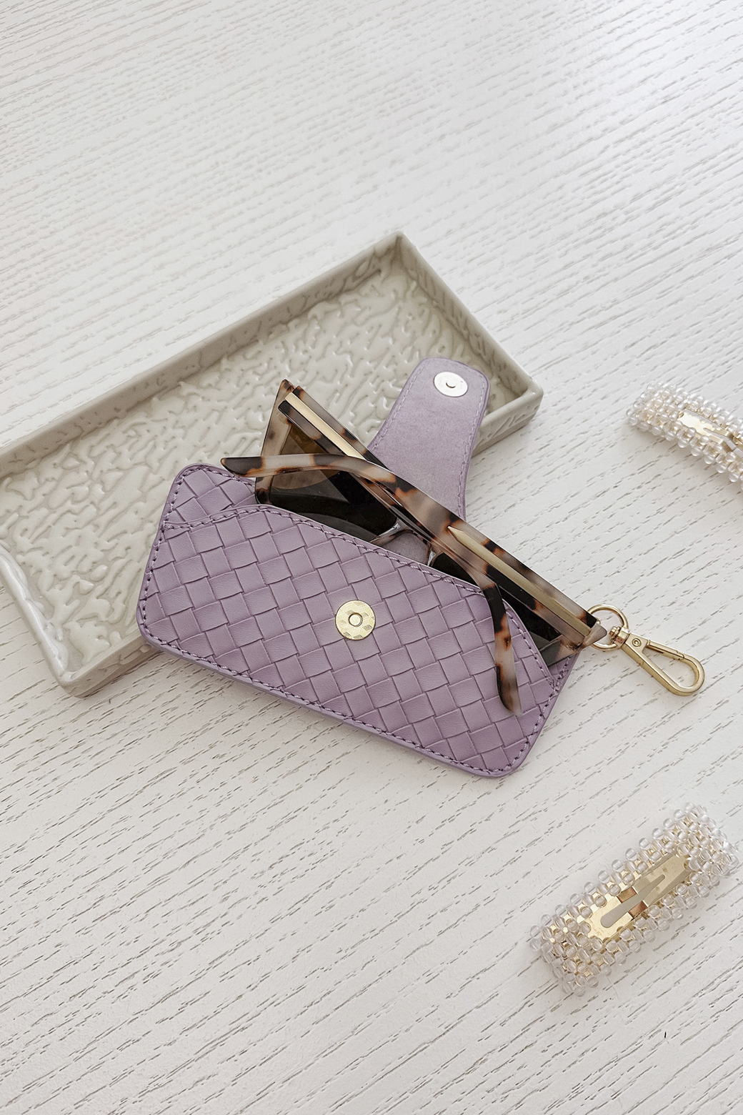 Louenhide Skittle Sunglass Case Woven Lilac