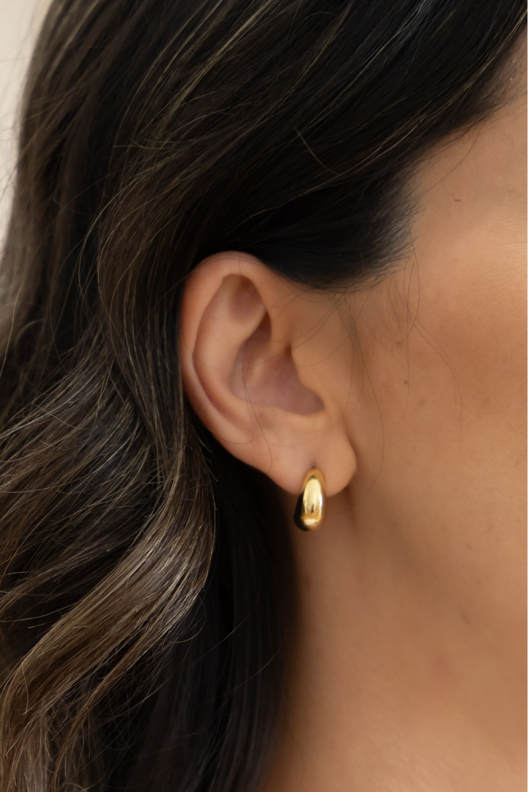 Zafino Amore Hoop Earrings Gold Orange Sherbet