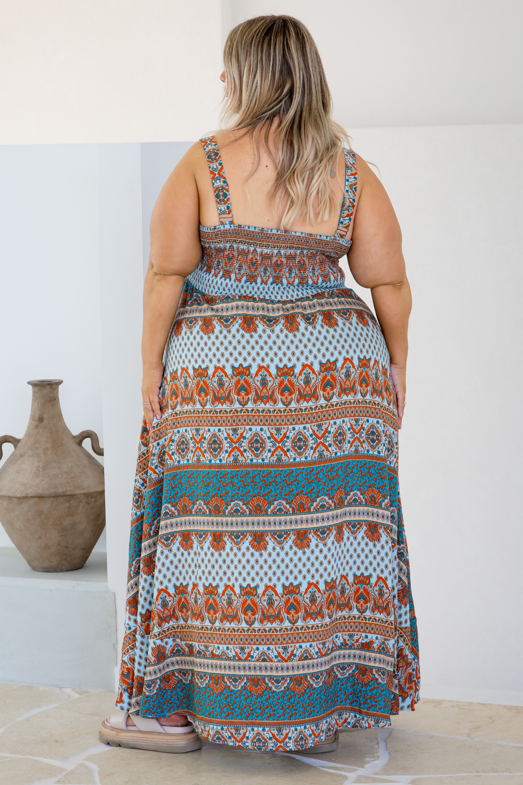 Primrose Maxi Dress Lily Print Teal