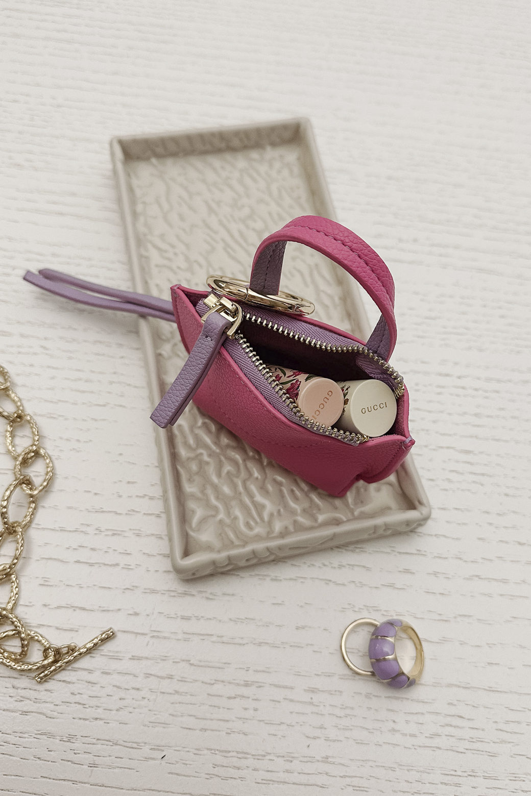 Louenhide Gina Bag Charm Hot Pink