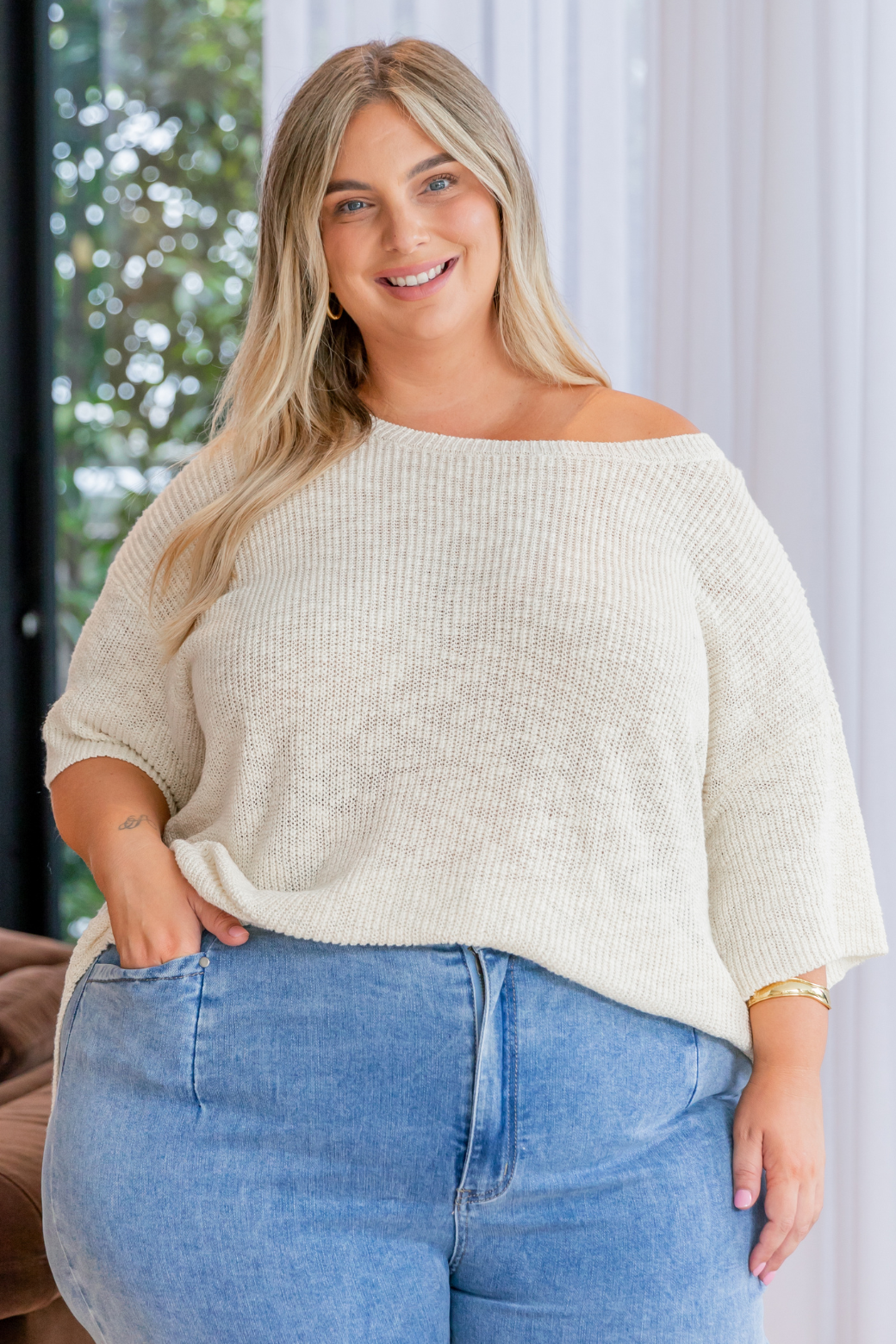 Dawson Cotton Knit Top Vanilla