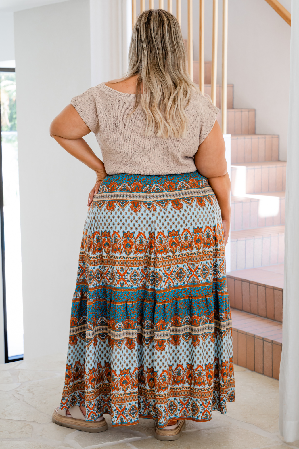 Alannah Maxi Skirt Lily Print Teal