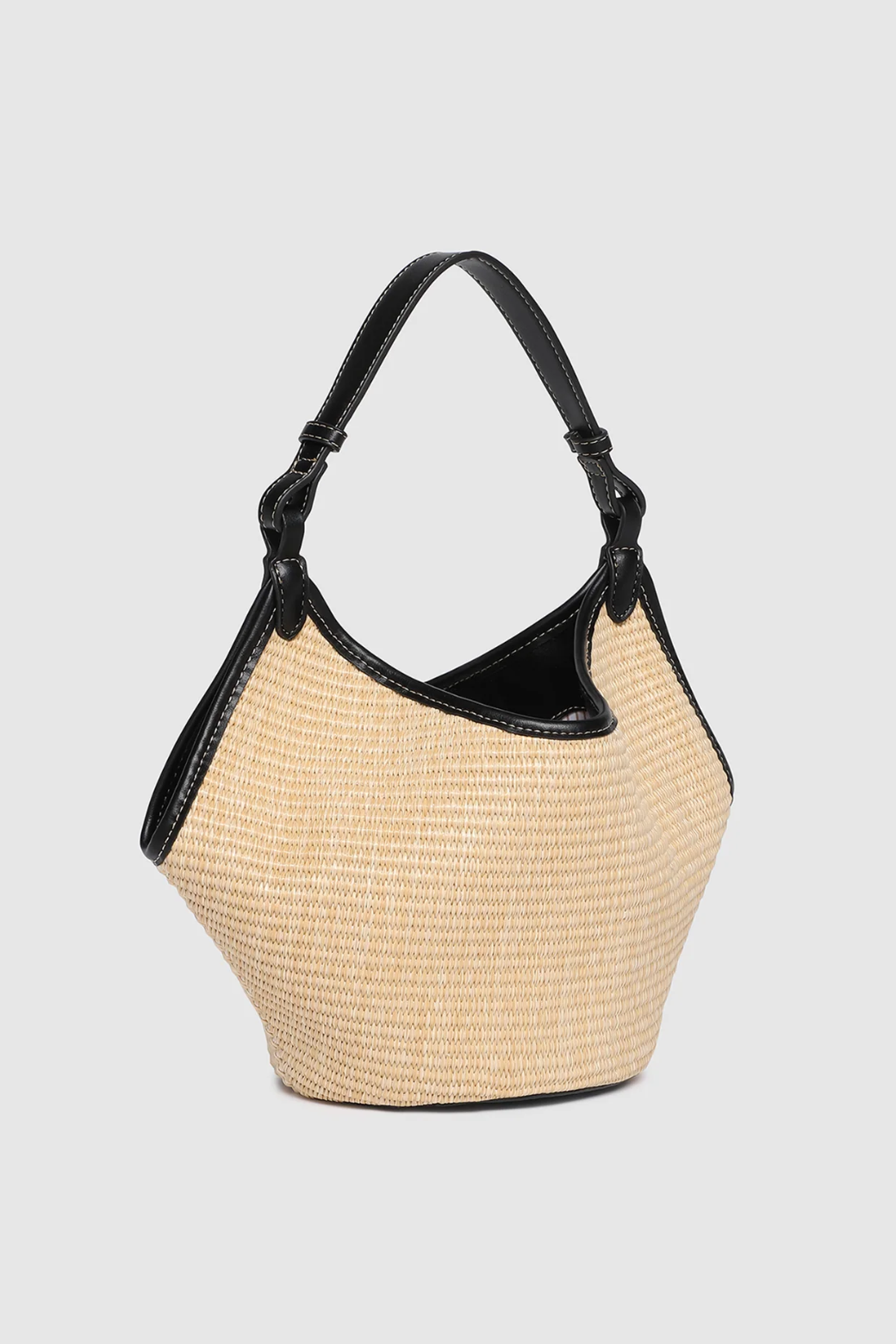 Louenhide Taya Mini Tote Bag - Raffia/ Black