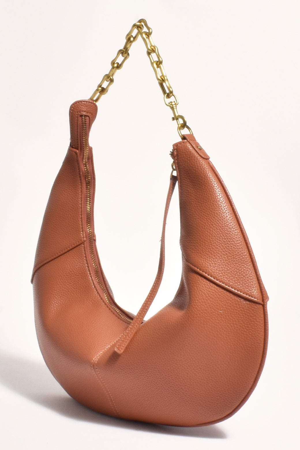 Final Sale | Adorne Pia Hobo Chain Handbag Tan