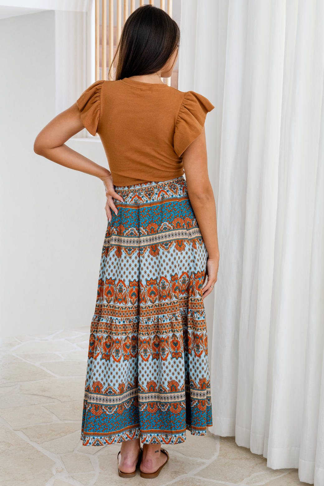Agnes Frill Tank Caramel