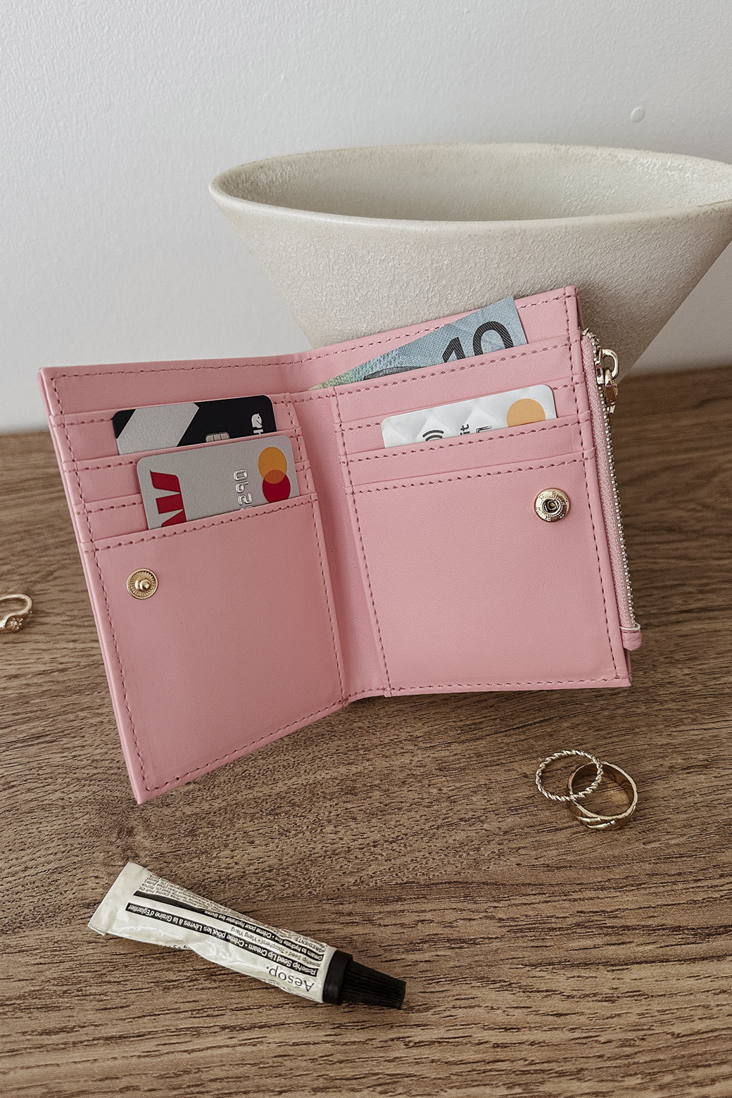 Portafoglio Maître Lemberg Dietrun Purse LH11Z, Rosa, Con Protezione RFID, 11 Slot Carte, Scomparto Monete